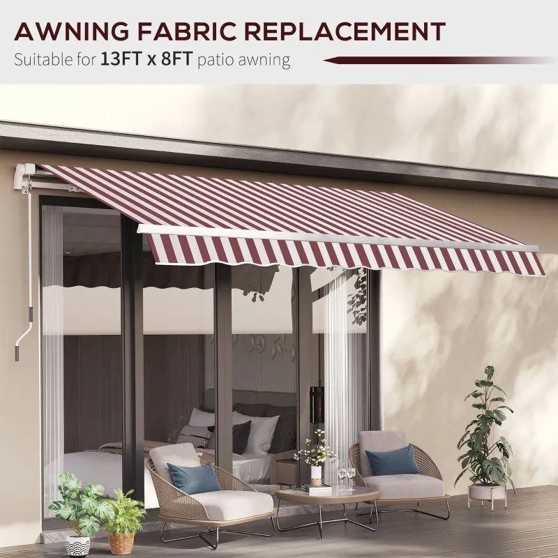 12' x 10' Retractable Awning Fabric Replacement - Red, White