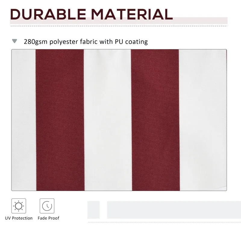 12' x 10' Retractable Awning Fabric Replacement - Red, White