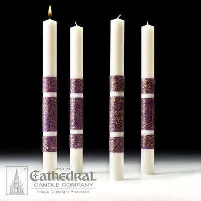 2-1/2" X 18" Artisan Wax Advent Candle Set (4 Purple)