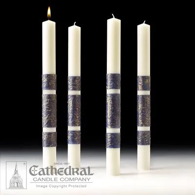 3-1/2" X 18" Artisan Wax Advent Candle Set (4 Sarum Blue)