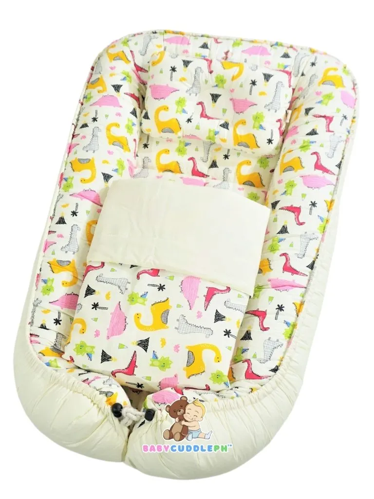 3 in 1 Babycuddle Bed Set - Dino in Cream