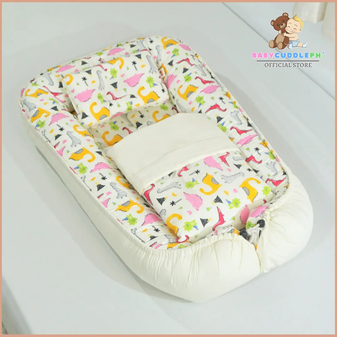 3 in 1 Babycuddle Bed Set - Dino in Cream