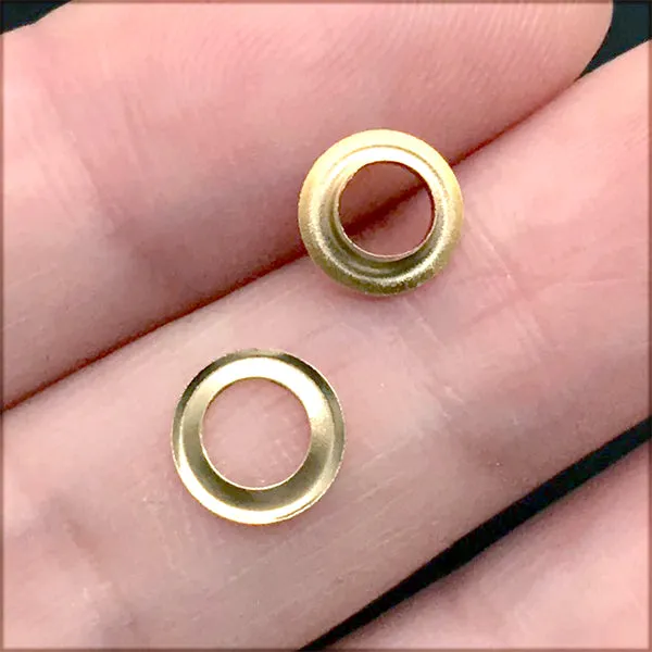 4mm Copper Eyelets and Washers | Gold Grommets for Leather Crafts | DIY Supplies (50 sets / Gold)