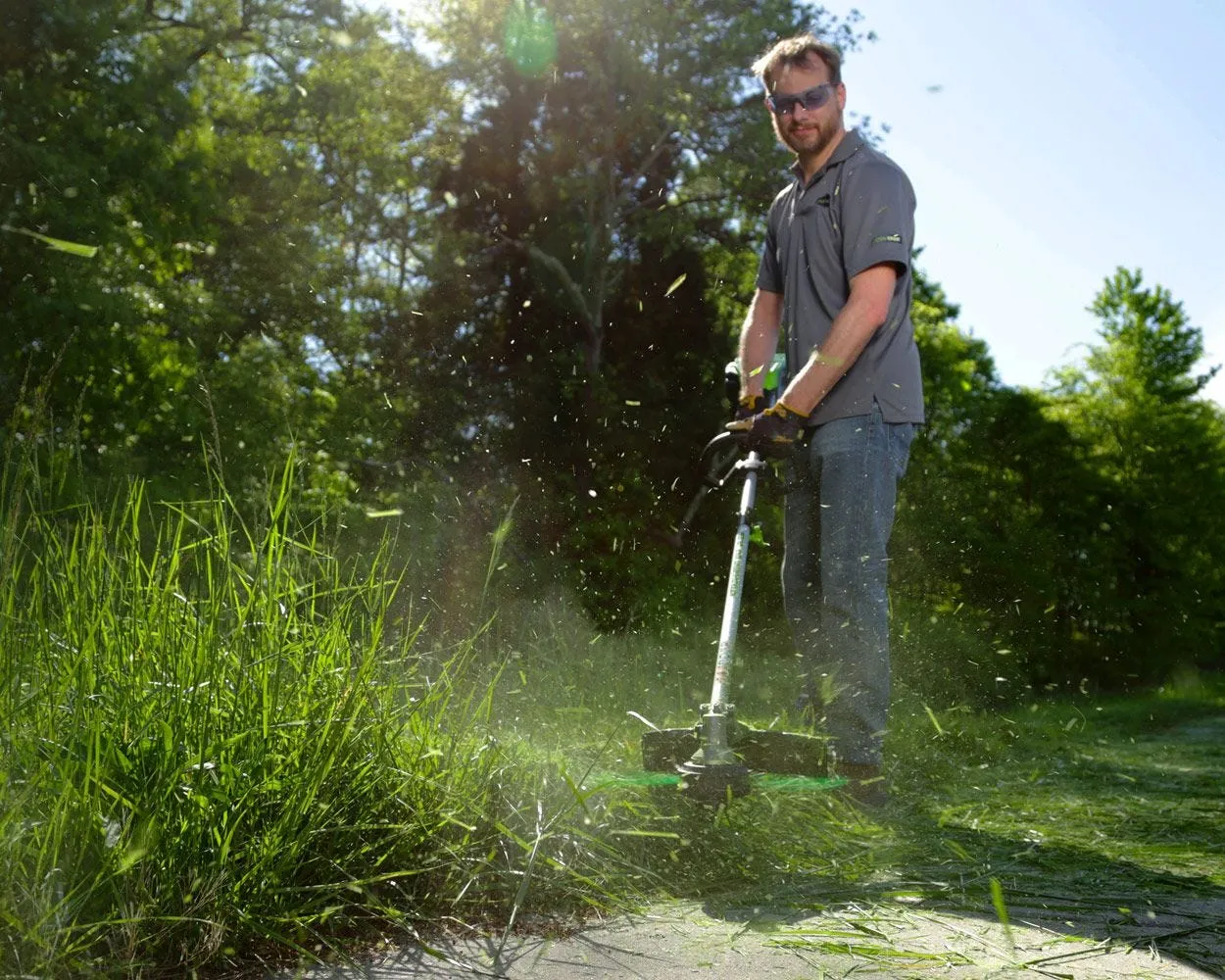 80V 16" Cordless Battery String Trimmer (Attachment Capable) & 5 Pcs Acttachment Combo Kit w/ 2.0Ah Battery & Charger