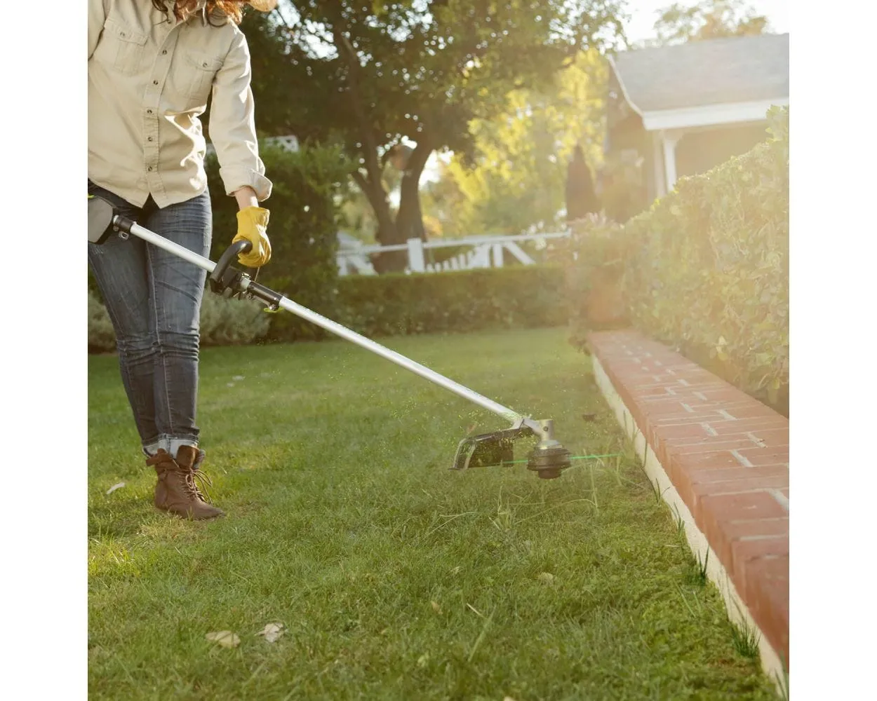 80V 16" Cordless Battery String Trimmer (Attachment Capable) & 5 Pcs Acttachment Combo Kit w/ 2.0Ah Battery & Charger