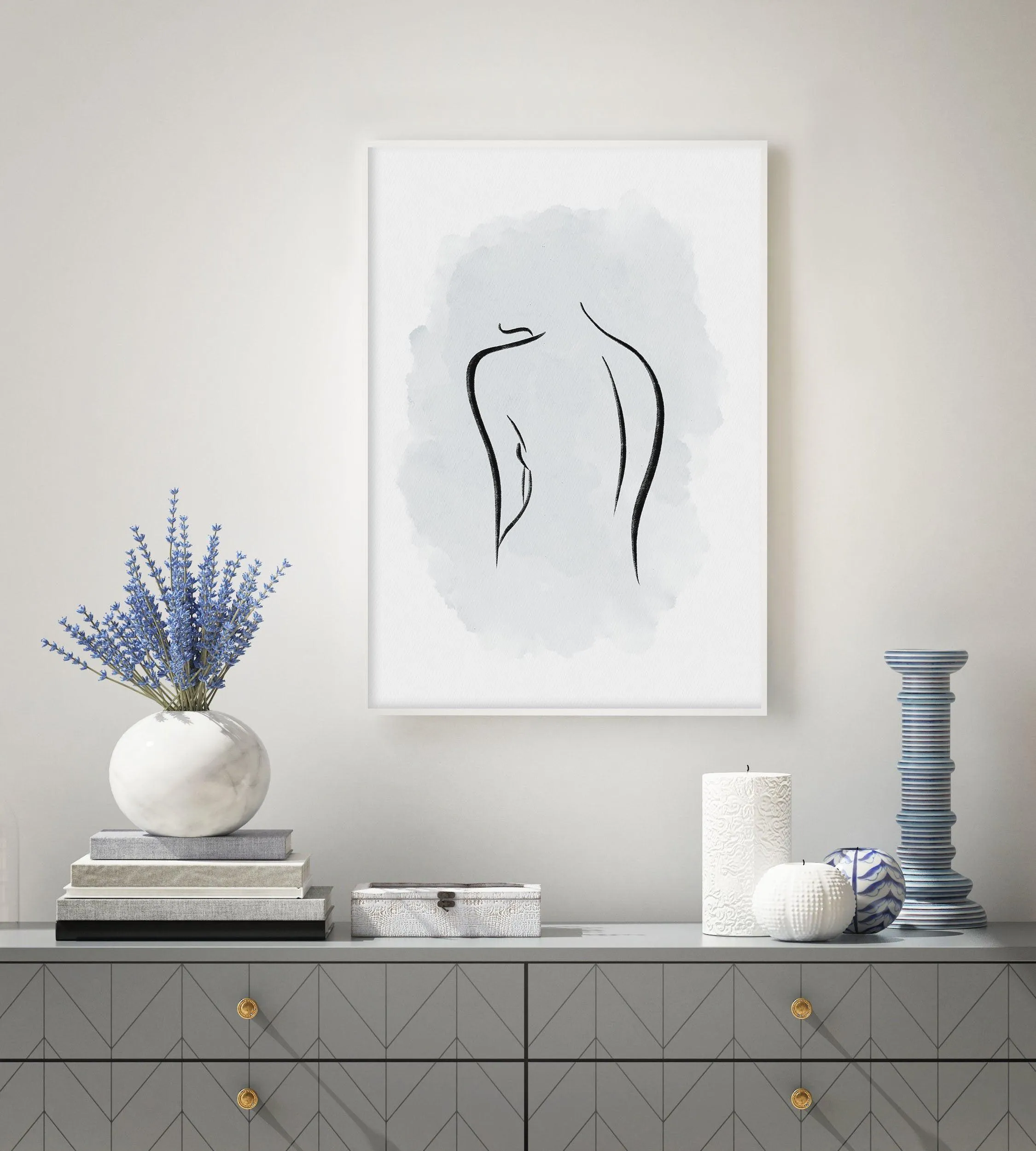 Abstract Body I | Periwinkle Blue Art Print