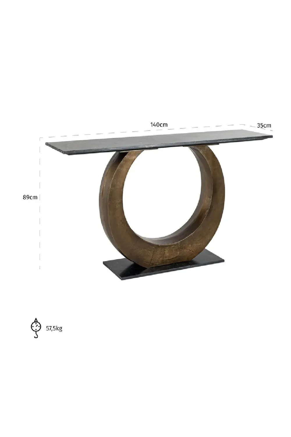 Aluminium Ring Console Table | OROA Luna