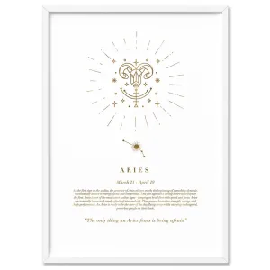 Aries Star Sign | Celestial Boho (faux look foil) - Art Print