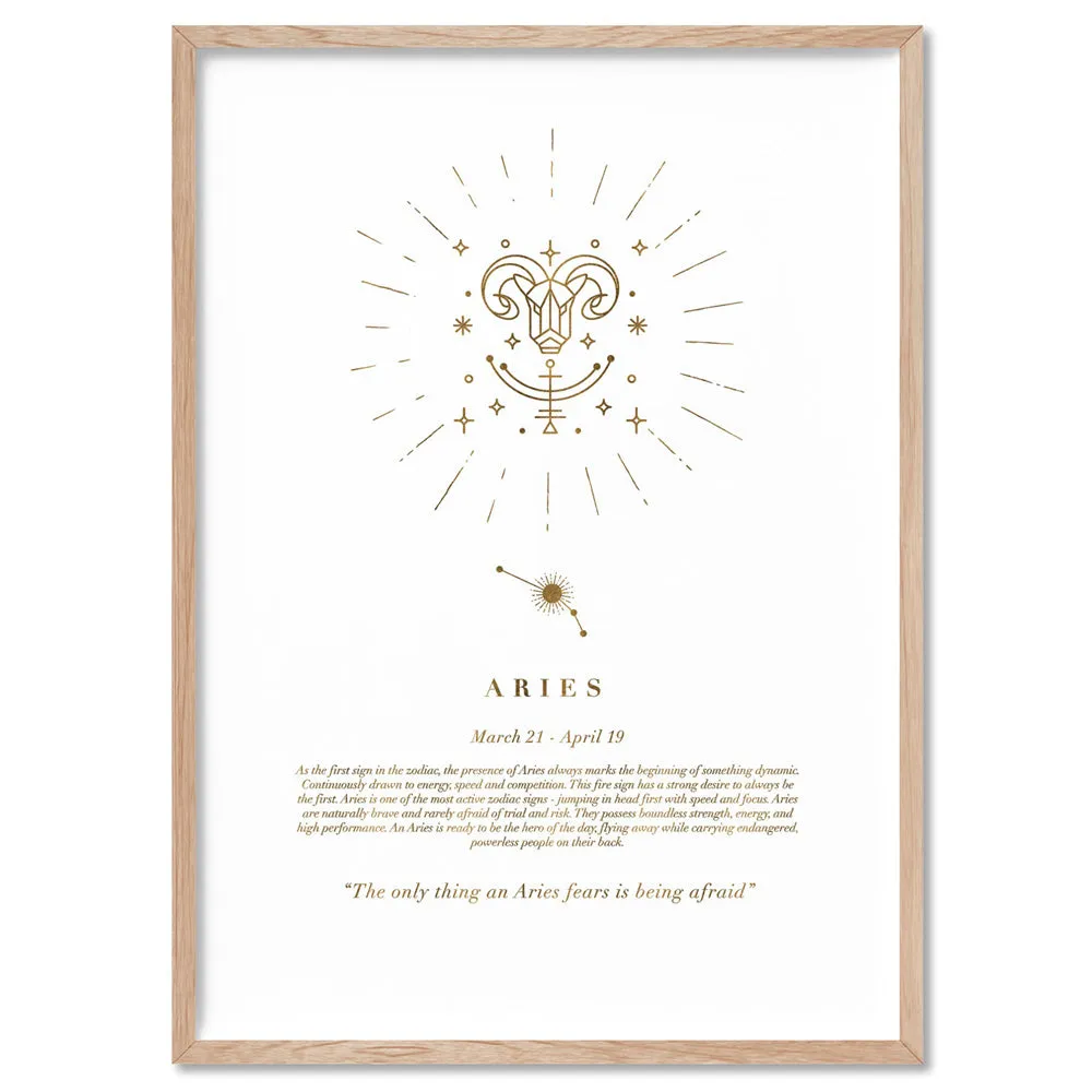 Aries Star Sign | Celestial Boho (faux look foil) - Art Print