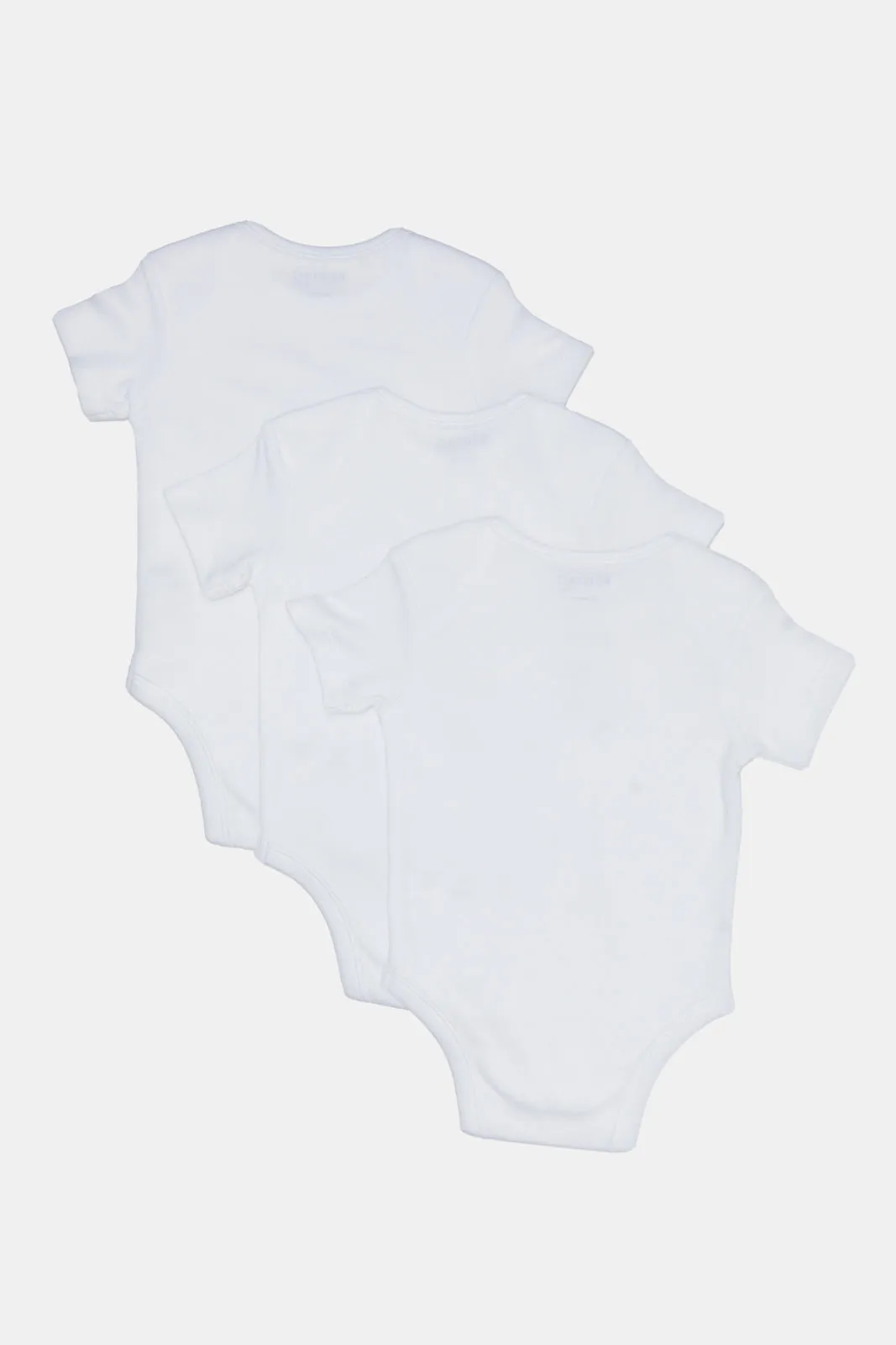 Babies White Printed Bodysuit Set (Pack Of 3)