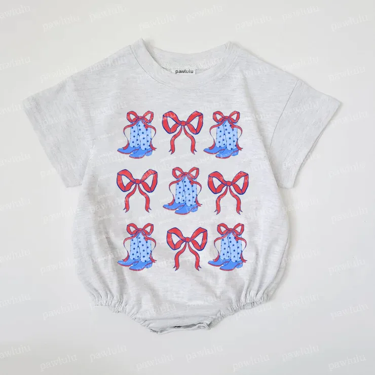 Baby 4th Of July Bow Romper