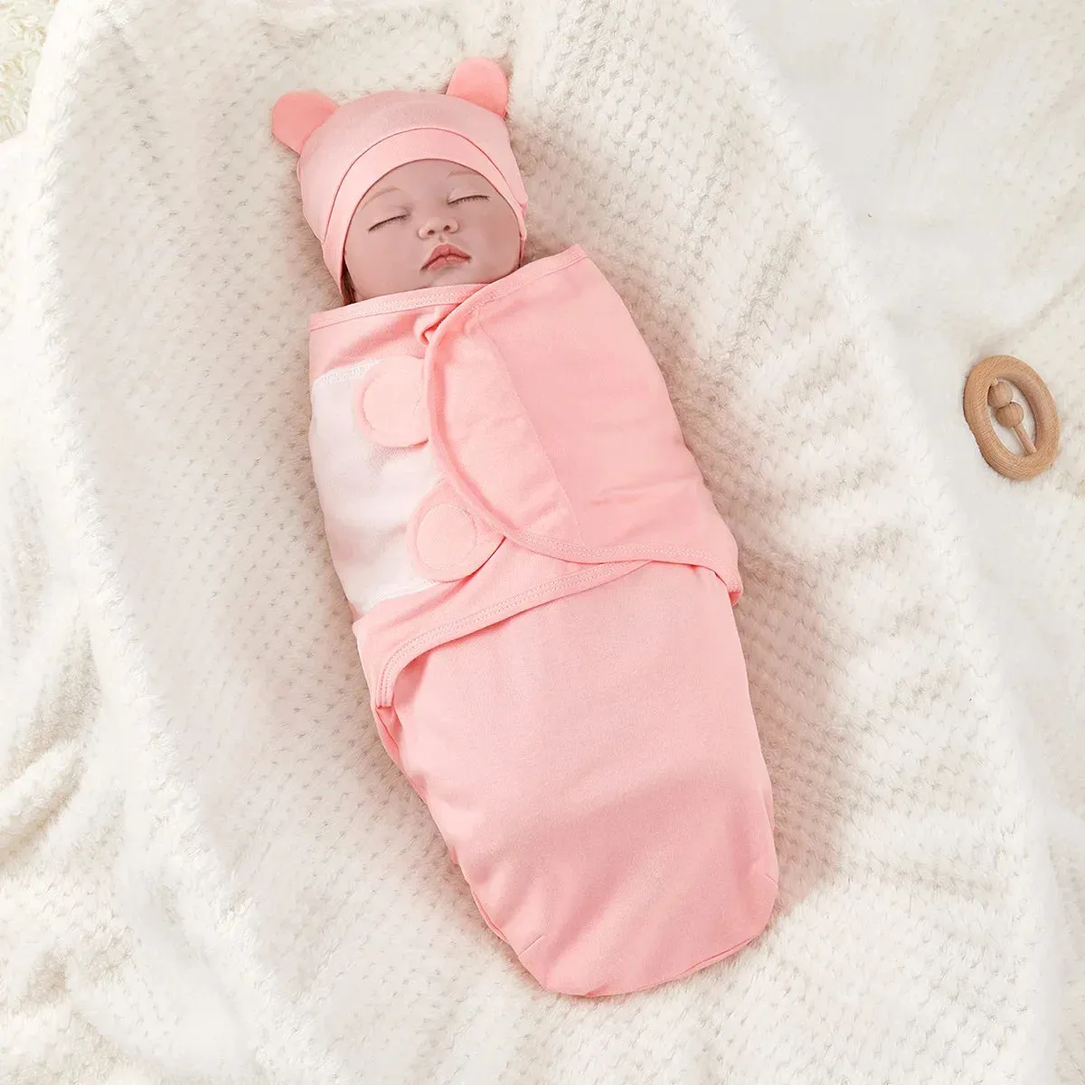 Baby Anti-shock Swaddle Cotton Wrap Two-piece Baby Anti-kick Blanket Suitable for 0-3 Months