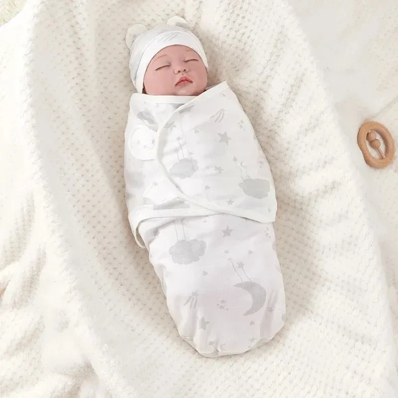 Baby Anti-shock Swaddle Cotton Wrap Two-piece Baby Anti-kick Blanket Suitable for 0-3 Months