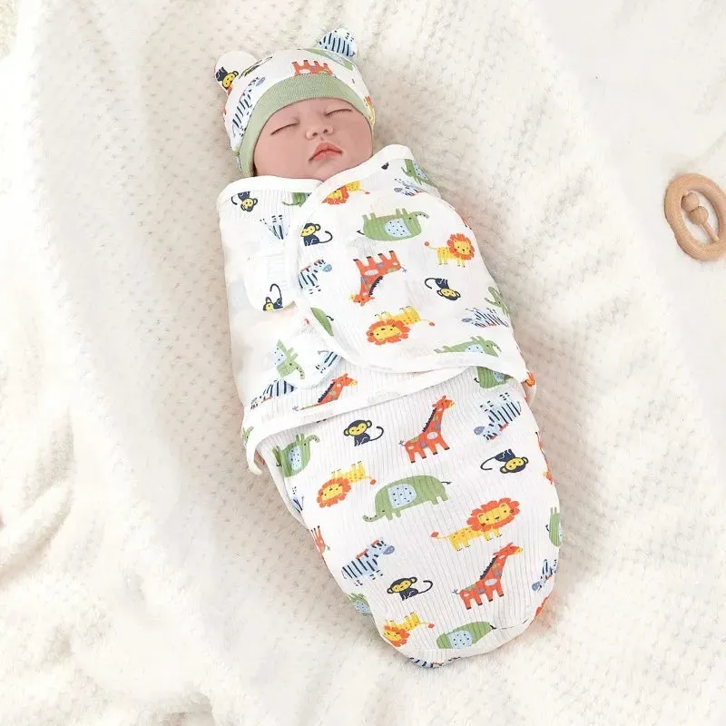 Baby Anti-shock Swaddle Cotton Wrap Two-piece Baby Anti-kick Blanket Suitable for 0-3 Months