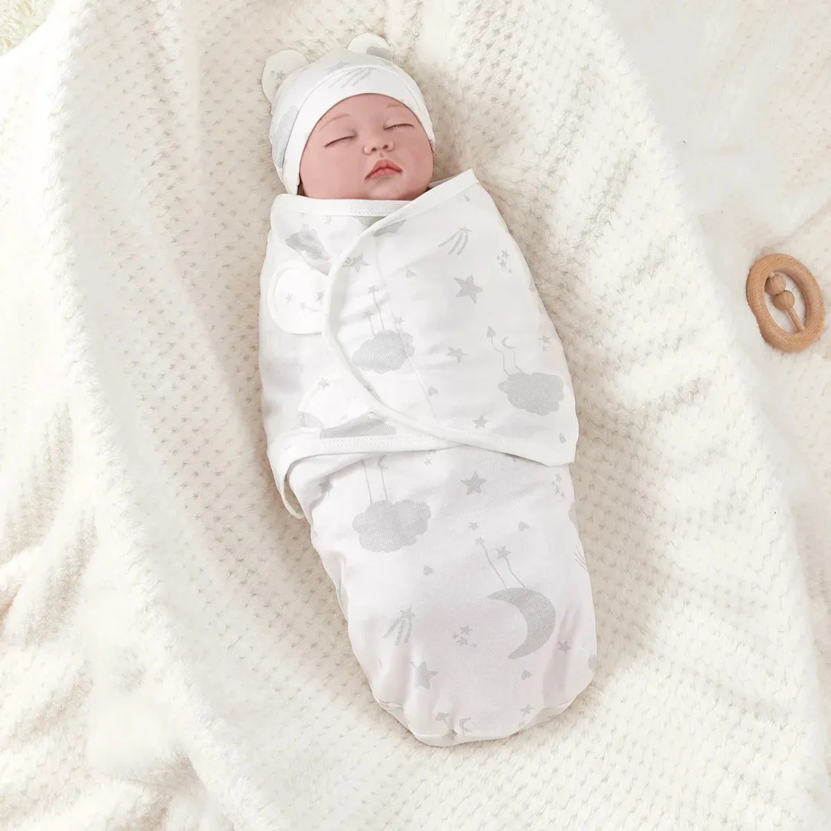 Baby Anti-shock Swaddle Cotton Wrap Two-piece Baby Anti-kick Blanket Suitable for 0-3 Months