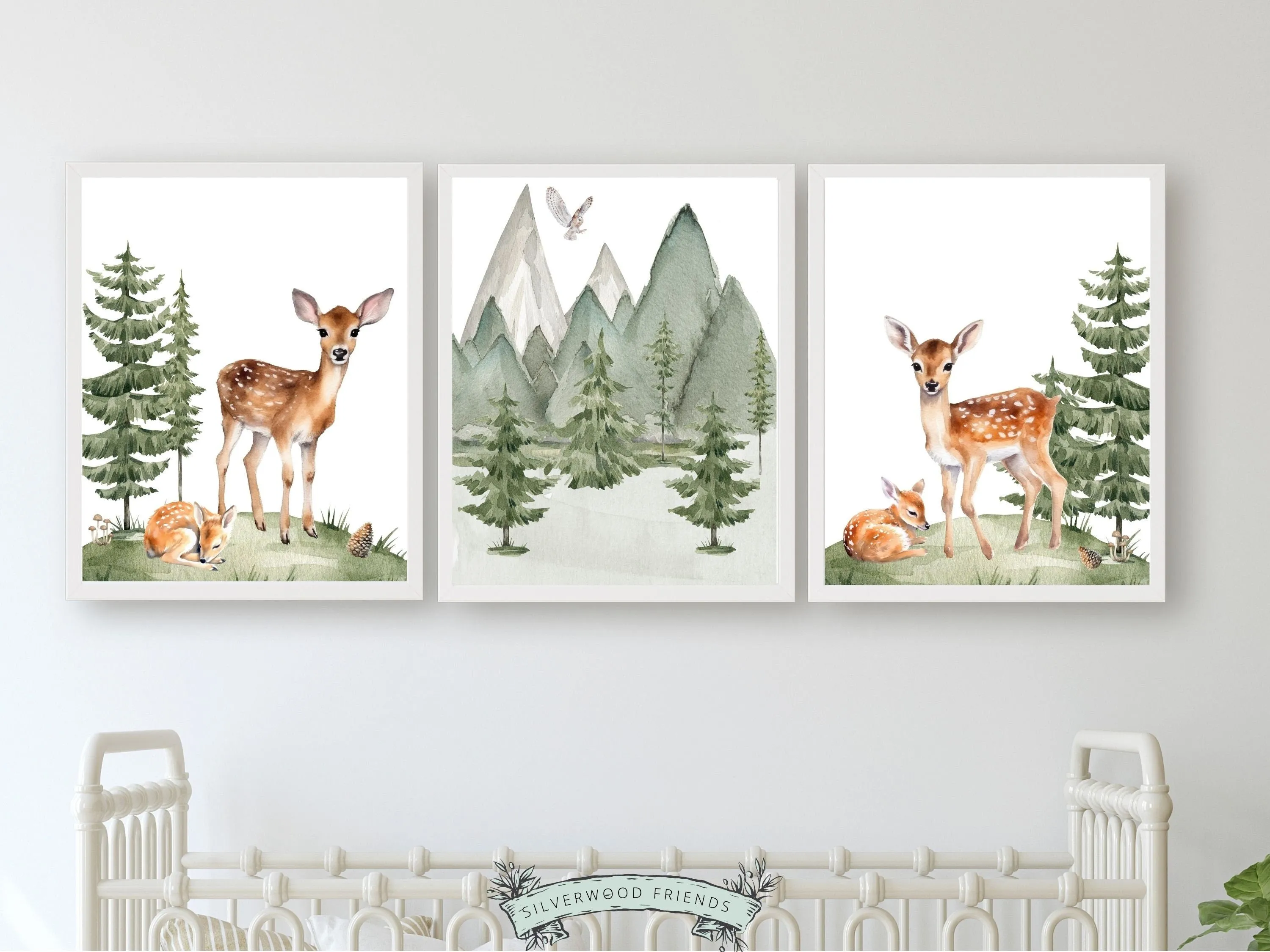 Baby Deer Forest Nursery Prints