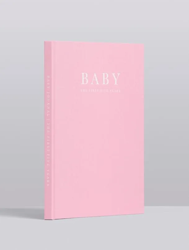 Baby Journal - Birth To Five Years - Grey / Oatmeal / Pink / Blue