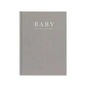 Baby Journal - Birth To Five Years - Grey / Oatmeal / Pink / Blue