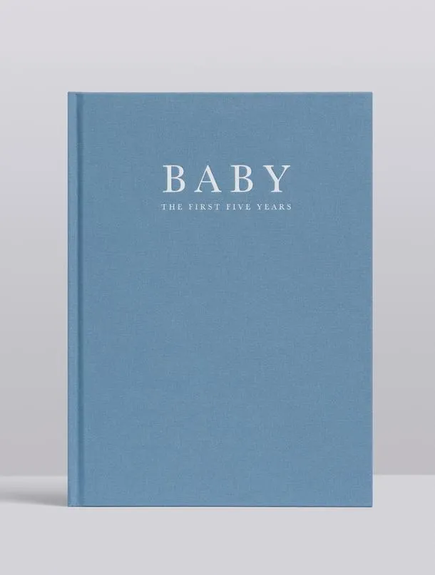 Baby Journal - Birth To Five Years - Grey / Oatmeal / Pink / Blue