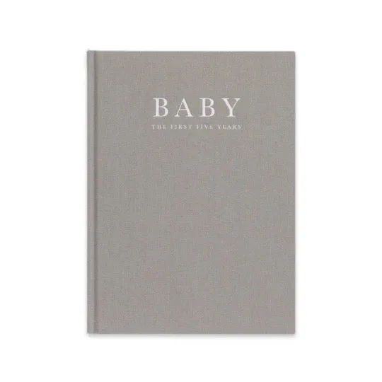 Baby Journal - Birth To Five Years - Grey / Oatmeal / Pink / Blue