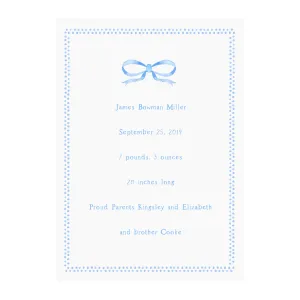 Baby Keepsake Print- Blue