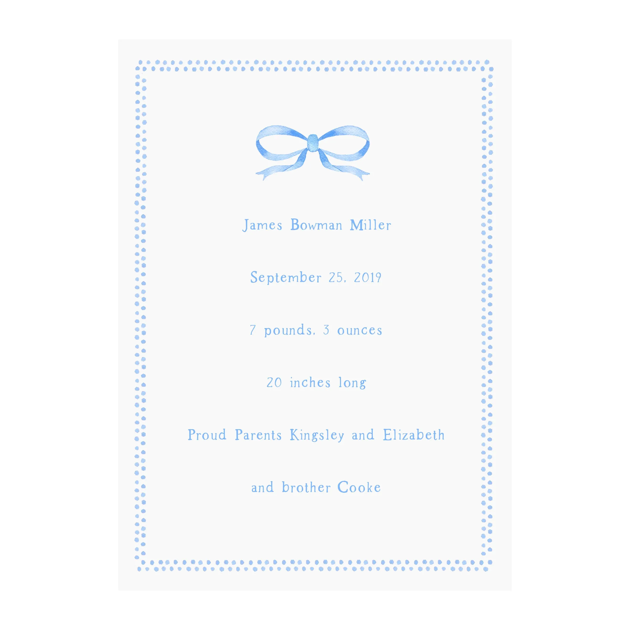 Baby Keepsake Print- Blue