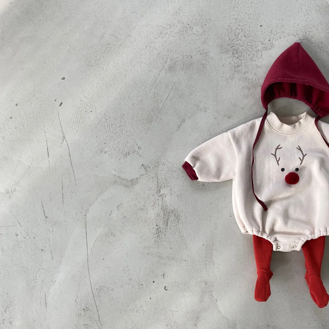 Baby Rudolf Romper & Bonnet Set