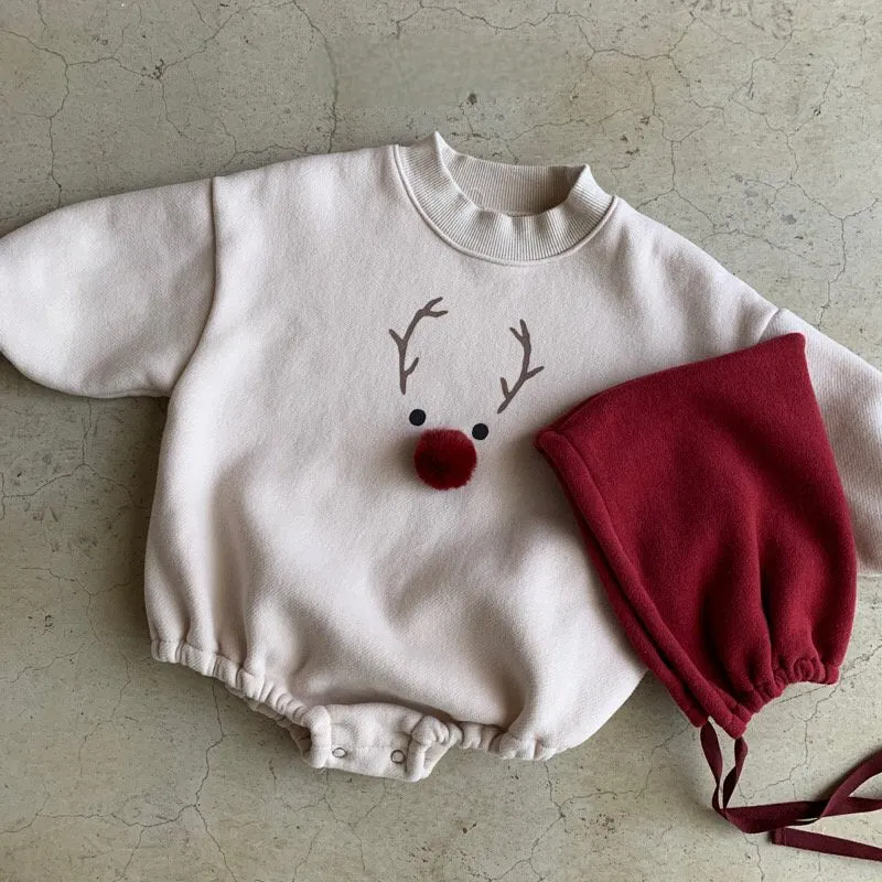 Baby Rudolf Romper & Bonnet Set