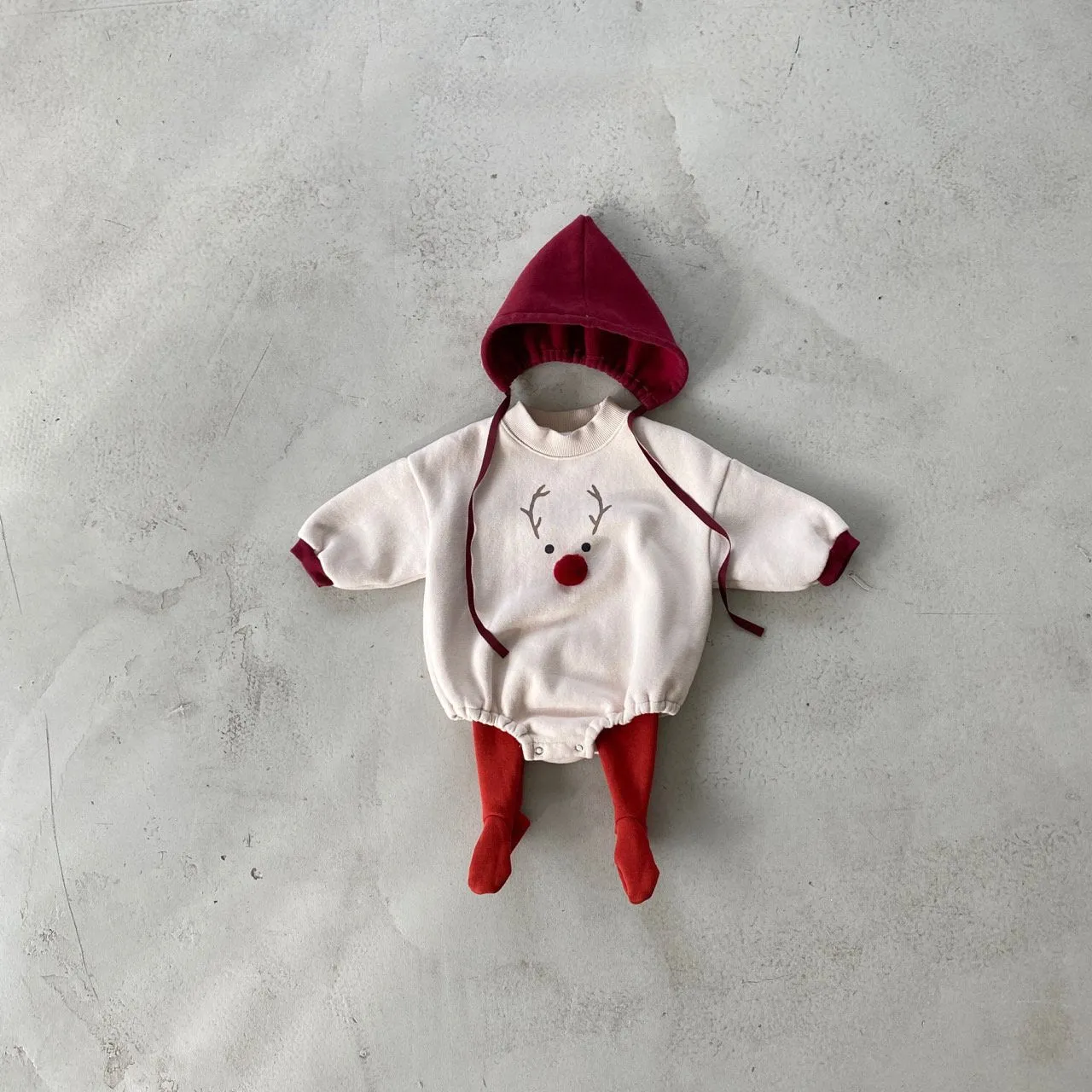 Baby Rudolf Romper & Bonnet Set