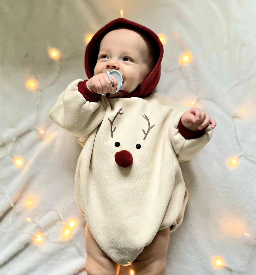 Baby Rudolf Romper & Bonnet Set