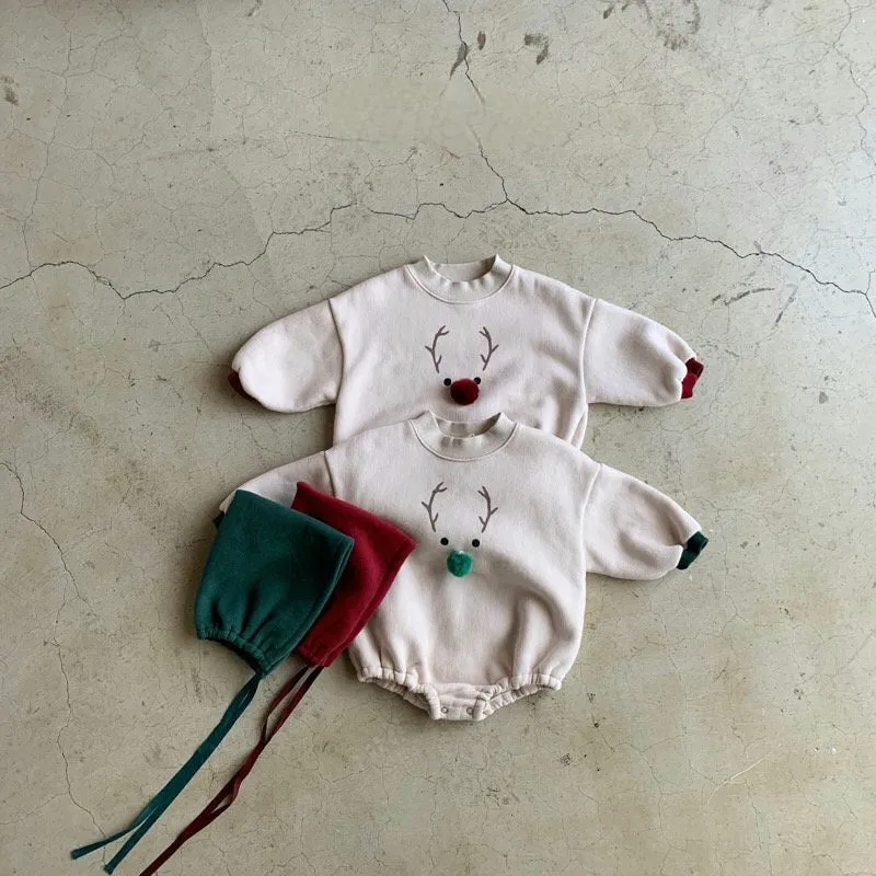 Baby Rudolf Romper & Bonnet Set