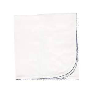 BEBE JOLEE WHITE/BLUE SCALLOP TRIM WRAP BLANKET [FINAL SALE]