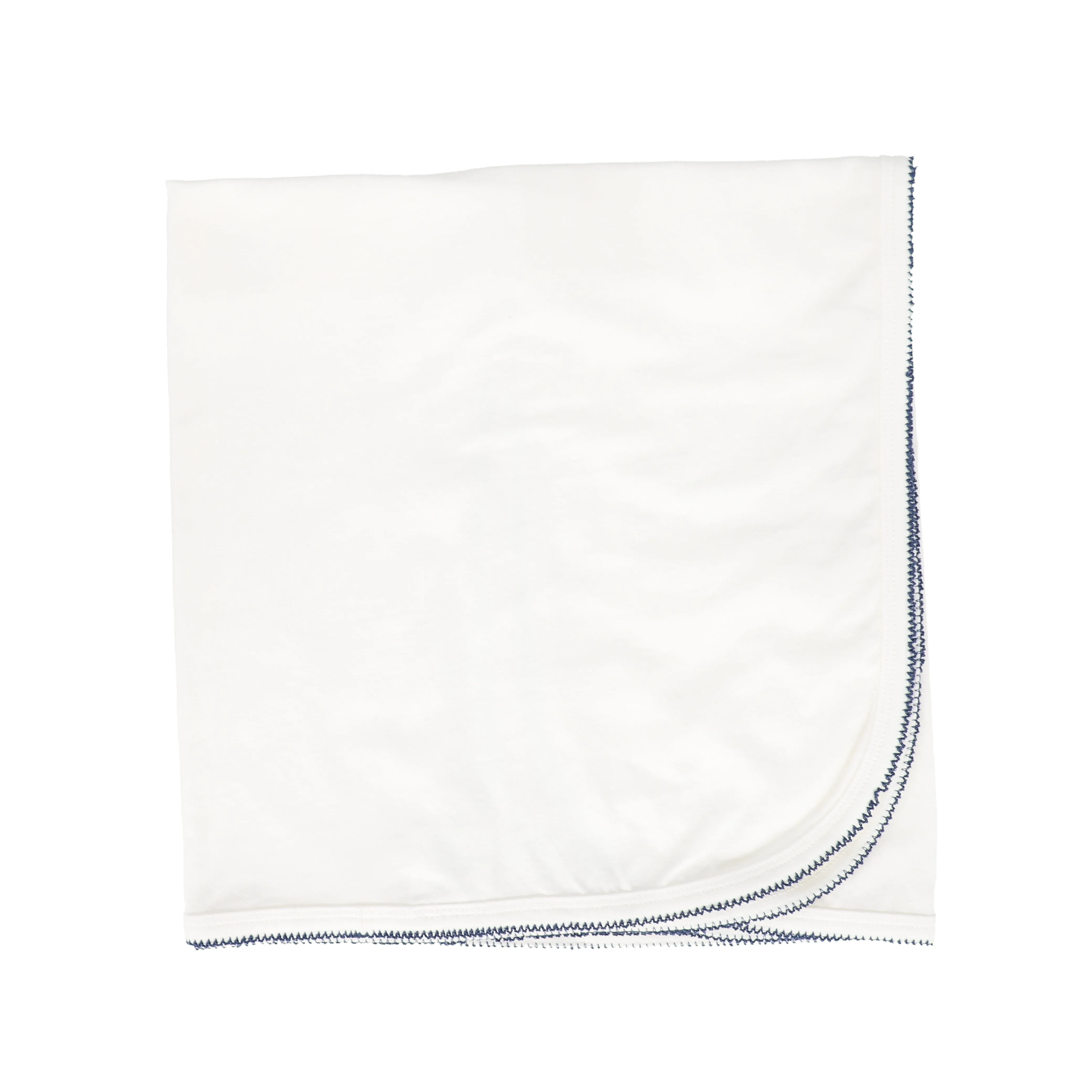 BEBE JOLEE WHITE/BLUE SCALLOP TRIM WRAP BLANKET [FINAL SALE]