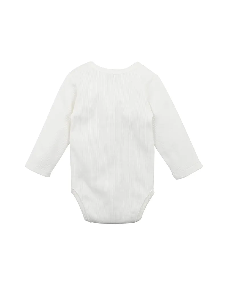 Bebe Rib L/S Bodysuit - Cloud (Size NB-2)