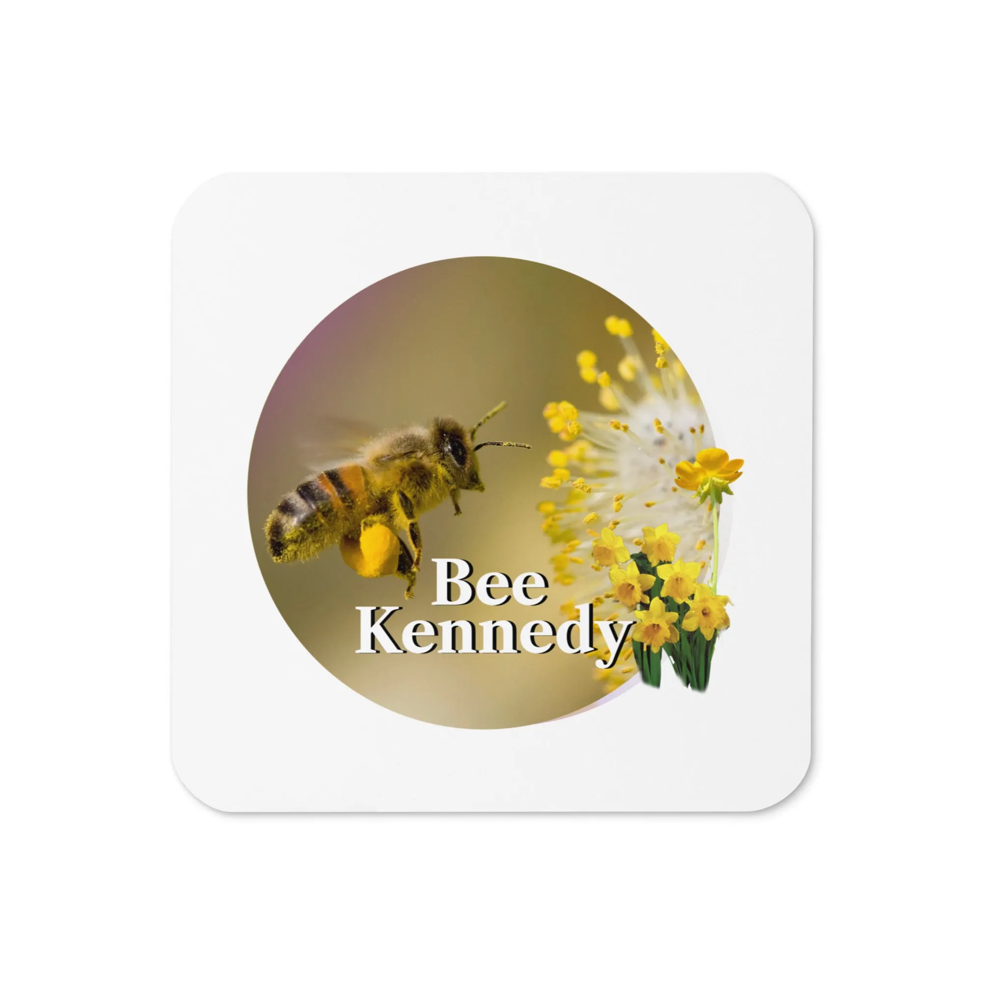 Bee Kennedy Cork-Back Drink Coaster