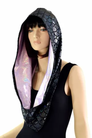 Black Scale & Lilac Reversible Infinity Festival Hood