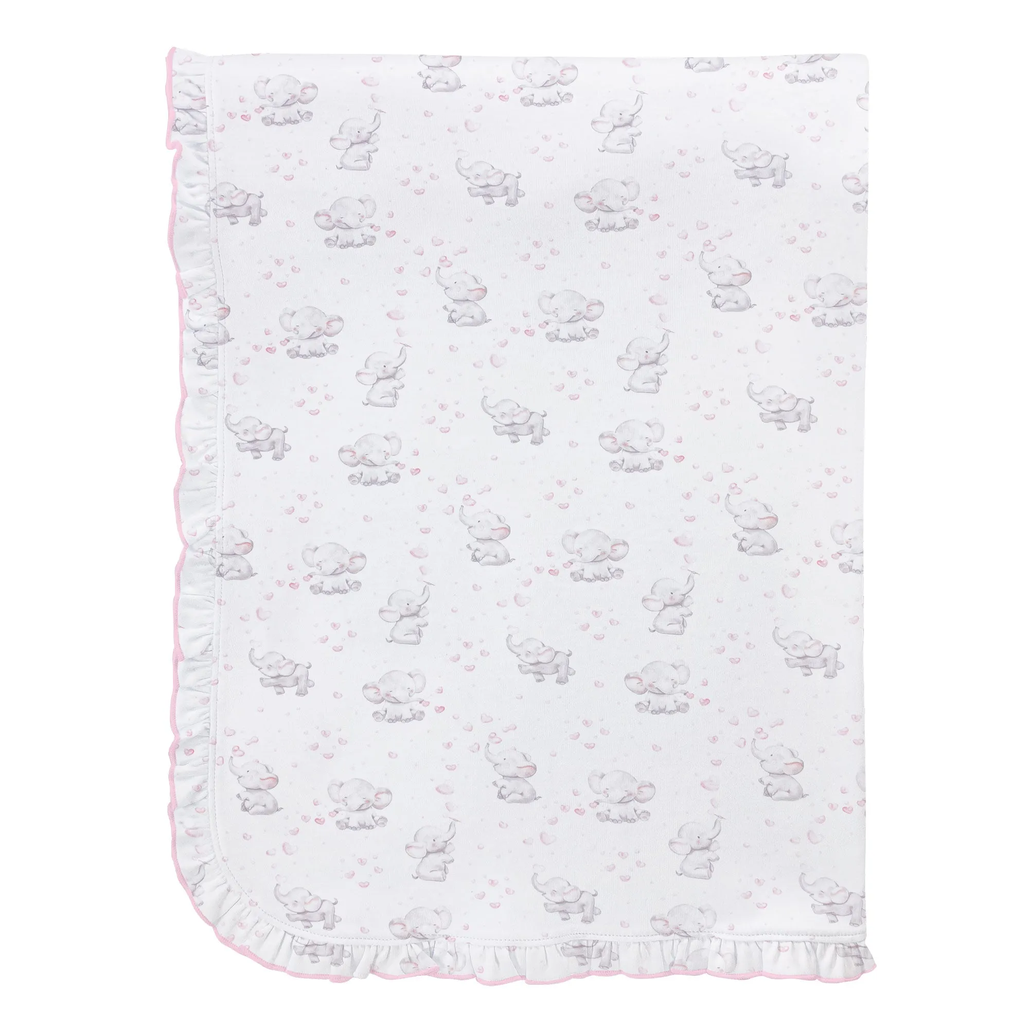 Bubbly Elephant Blanket w/Ruffle