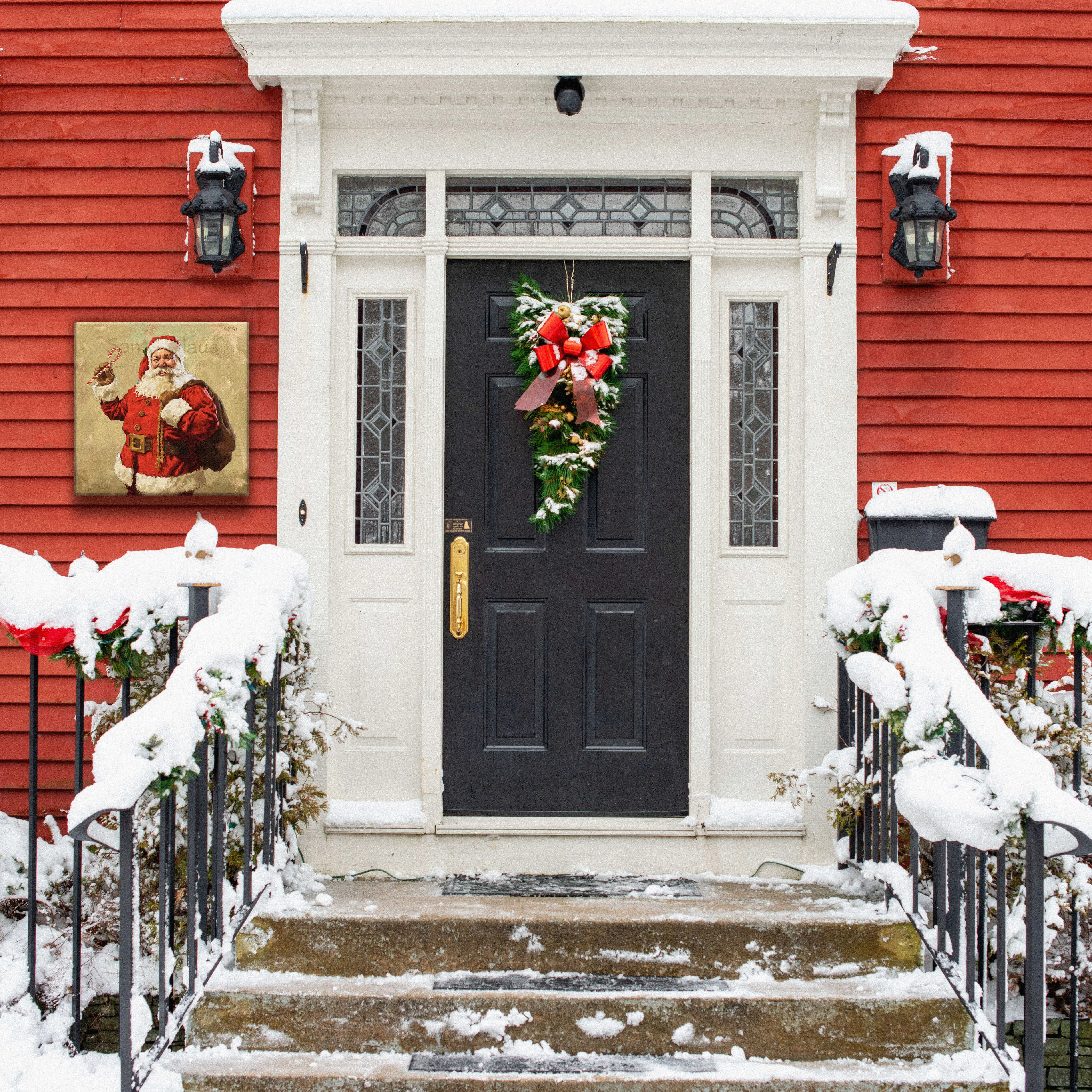 Candy Cane Santa Wall Art