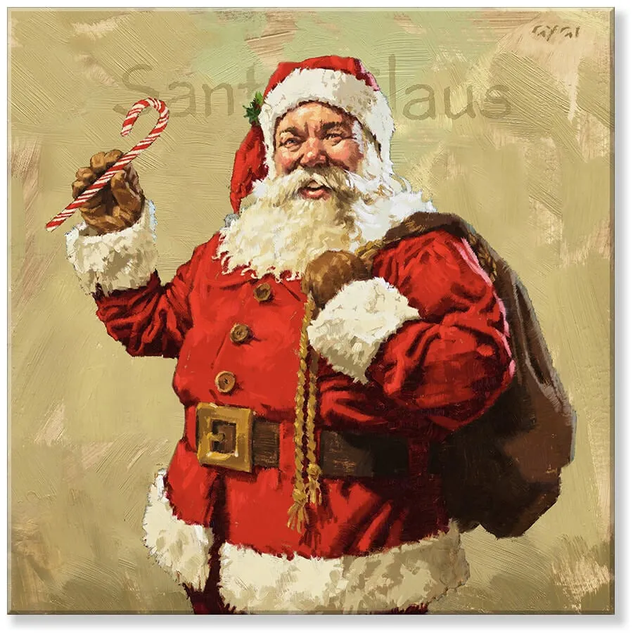 Candy Cane Santa Wall Art