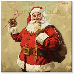 Candy Cane Santa Wall Art