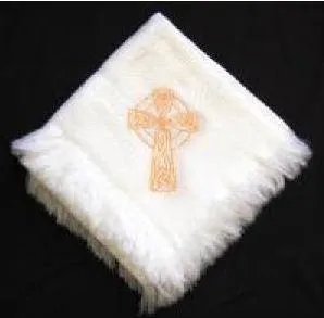 CELTIC CROSS CRISTENING BLANKET