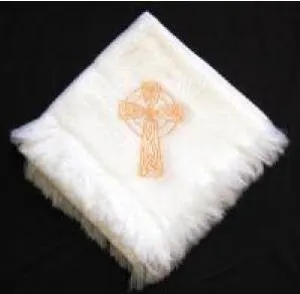 CELTIC CROSS CRISTENING BLANKET