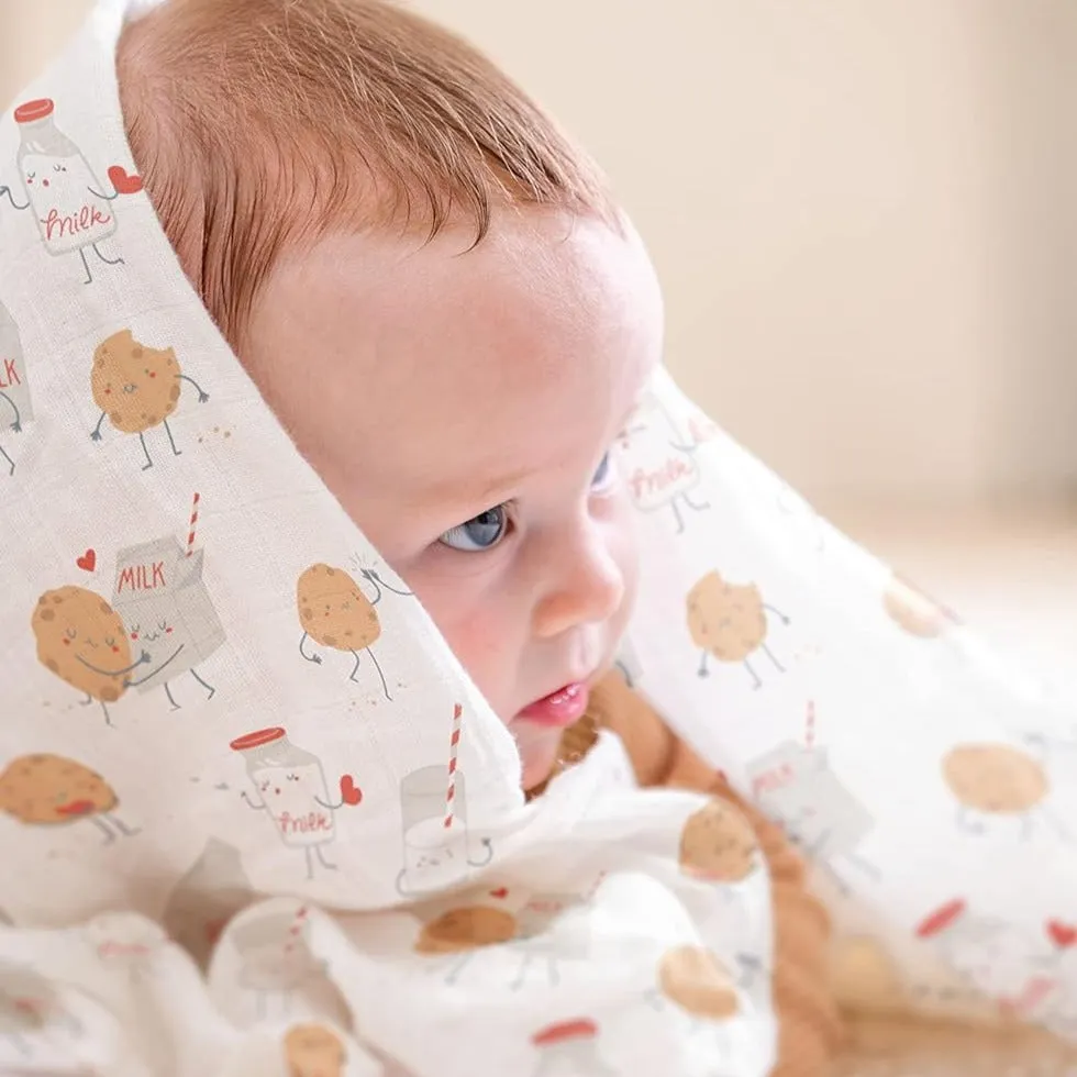 Cotton Muslin Baby Blanket - Milk   Cookies