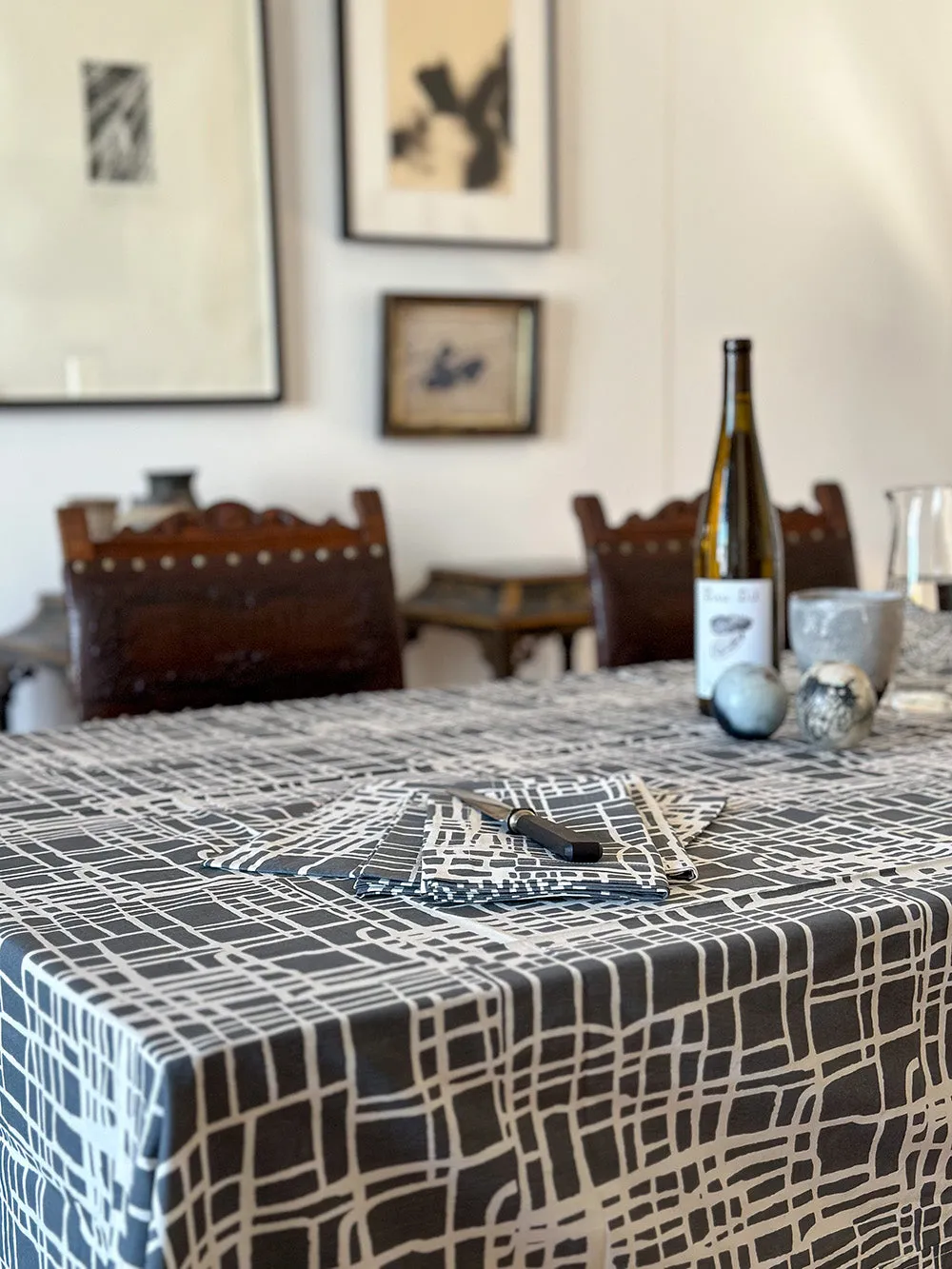 Cotton Tablecloth In Emily Payne 'Channel'