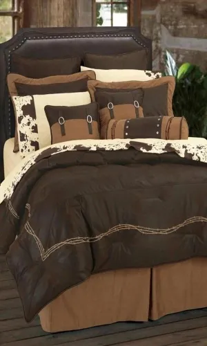 Cowgirl Kim Barbwire Comforter Set~ Chocolate