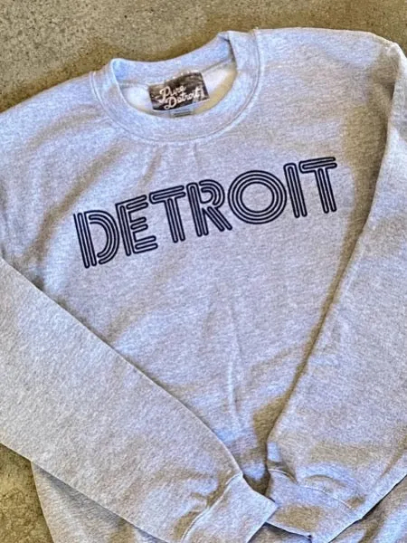 Detroit Neon Sweatshirt / Navy   Heather Gray / Unisex