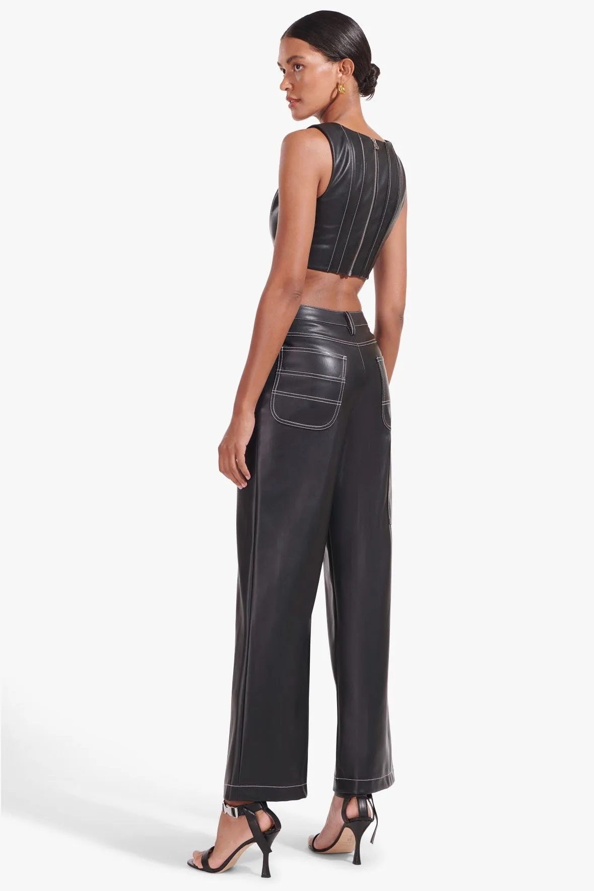 DOMINO PANT | BLACK VEGAN LEATHER