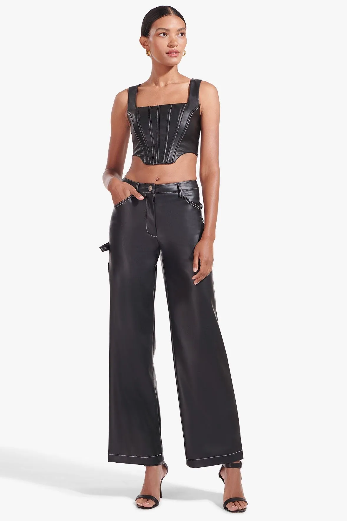 DOMINO PANT | BLACK VEGAN LEATHER