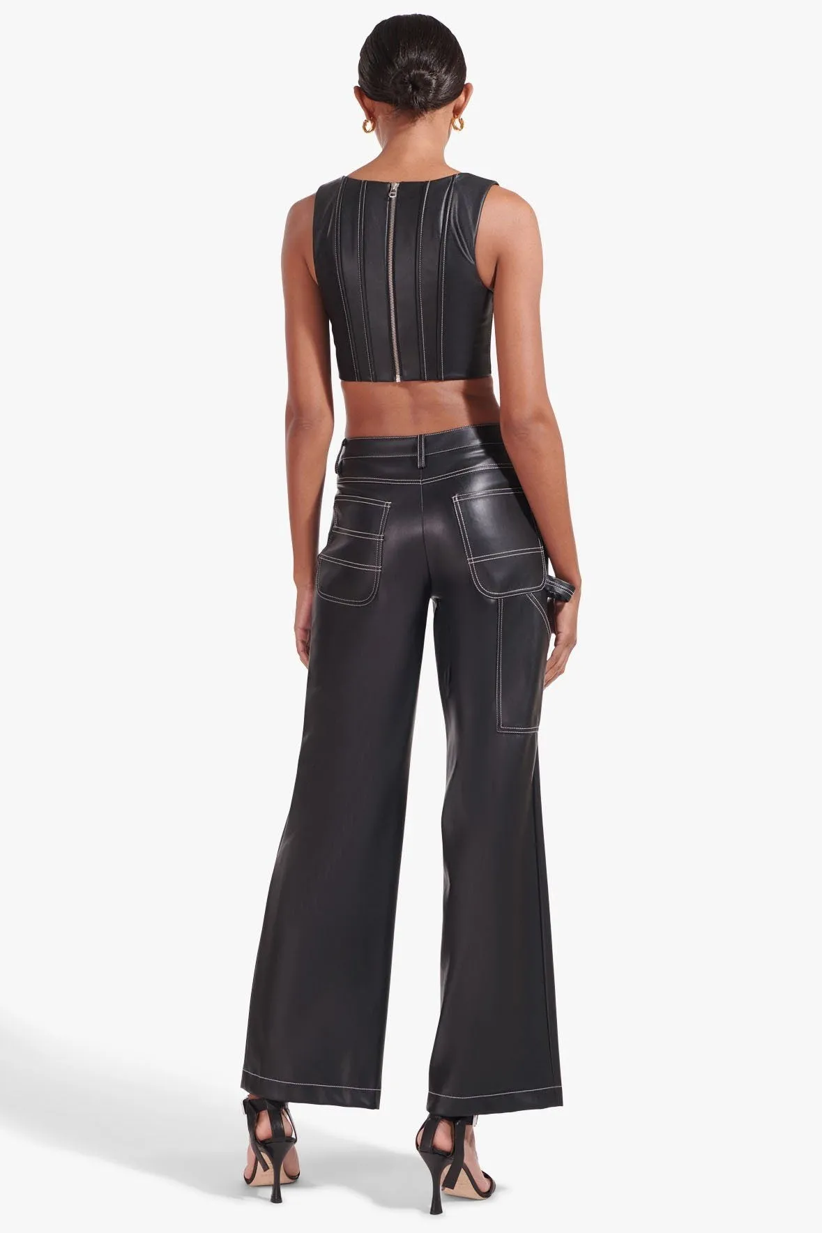 DOMINO PANT | BLACK VEGAN LEATHER