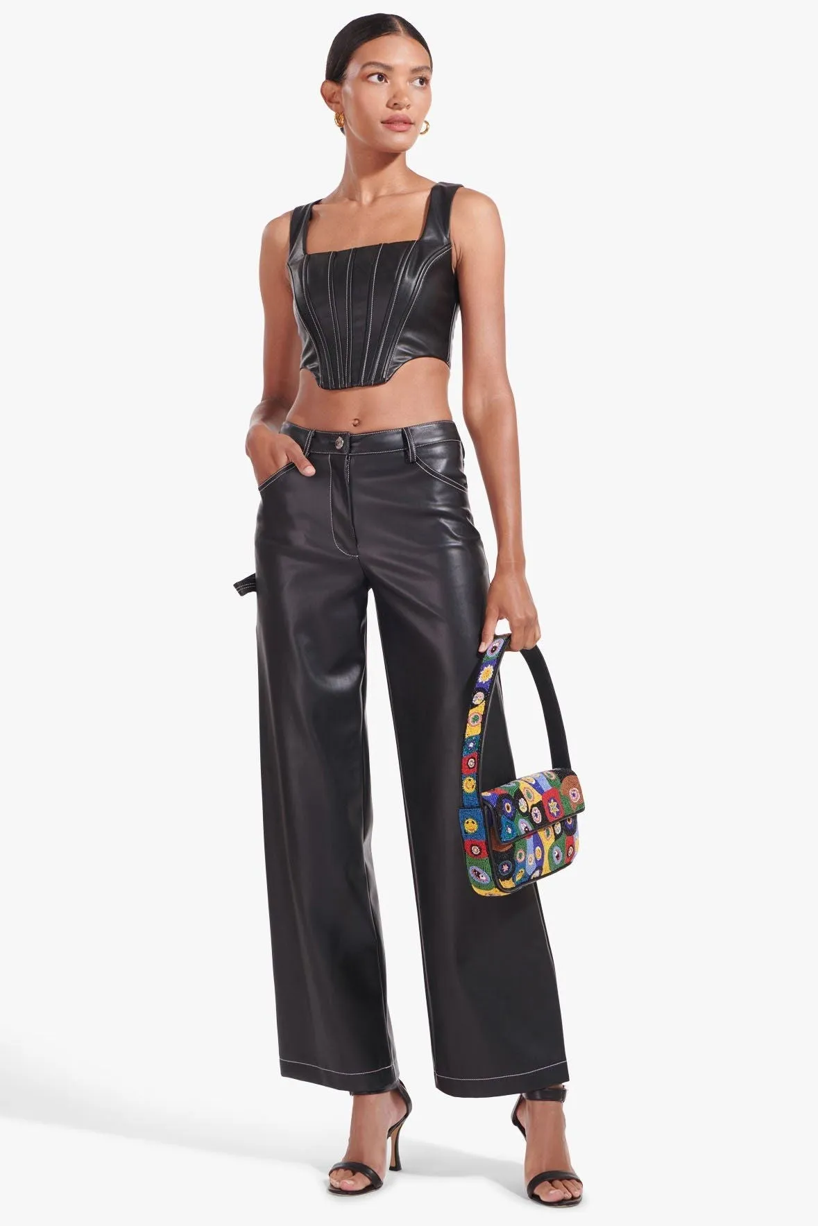 DOMINO PANT | BLACK VEGAN LEATHER